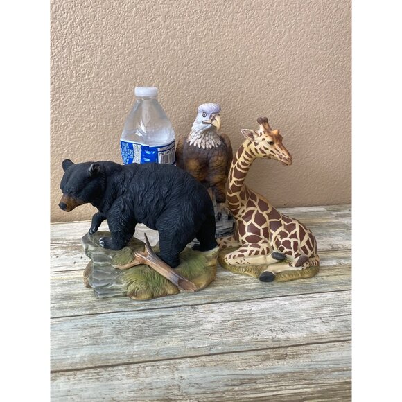 Set of 3 Andrea by Sadek Wildlife Bear Eagle Giraffe Figurines Japan Porcelain - Picture 4 of 16